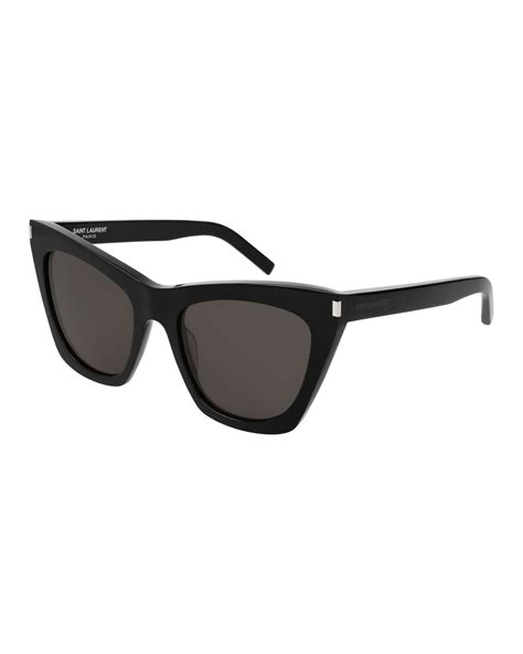 Saint Laurent Kate Cat Eye Acetate Sunglasses Black Neiman Marcus