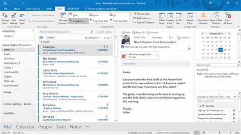 The account settings are given for each possible account type and clarified with screenshots. Navigating and Changing View Options - Outlook 2016 - YouTube