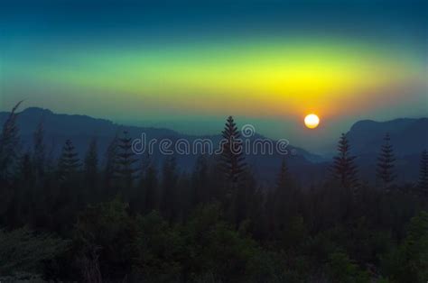Landscape Of Green And Calm Nature With Water Lake Forest Mountain And