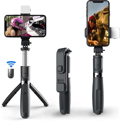 Bluetooth Selfie Stick With Led Light Cell To Phone