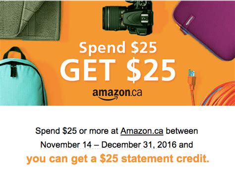 Jun 08, 2021 · amazon and american express regularly team up for these promos that unlock huge savings when using amex membership rewards points toward your purchase. Amex Offers Canada - Spent $25 and Get $25 at Amazon.ca ...