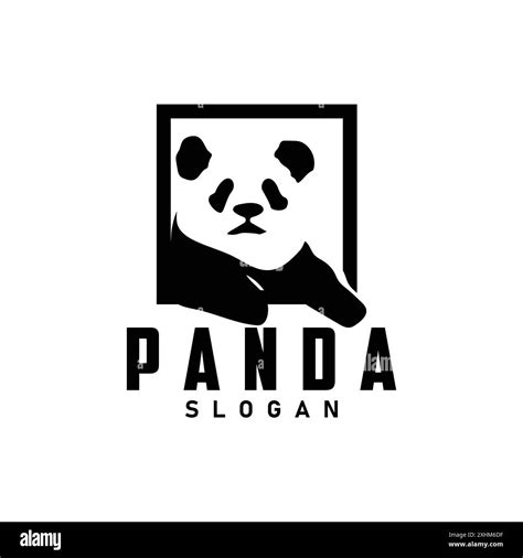 Cute and simple lazy black and white panda animal silhouette design