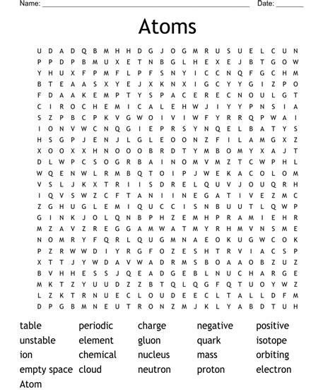 Atoms Word Search Wordmint