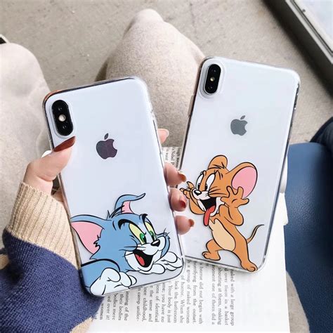 funny cute cartoon tom jerry phone case for iphone x xr xs max 8 7 6 6s plus ultra thin slim fit