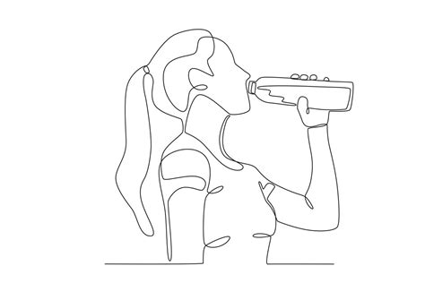 A Woman Drinking Water 35288664 Vector Art At Vecteezy