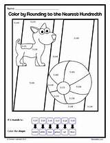 Color 5th Grade Number Rounding Summer Decimals Review Preview sketch template