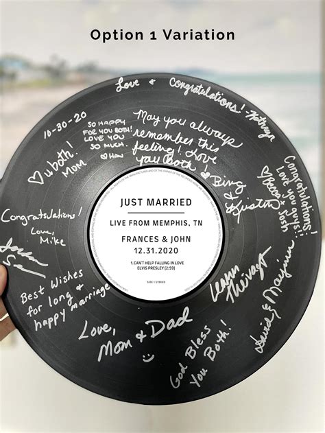 Custom Vinyl Record Wedding Guest Book Personalized Wedding Etsy