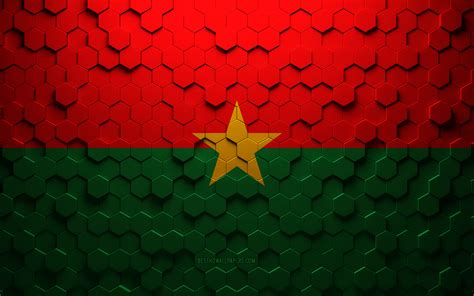 Download Wallpapers Flag Of Burkina Faso Honaycomb Art Burkina Faso