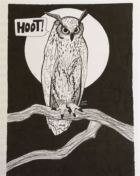 Inktober Day 3 Owl By Jada Eva Marie Ink Inktober Inktober2017