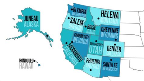 Western Capitals And States States And Capitals Western Region