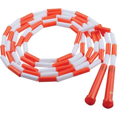 Champion Sports 10 Ft Plastic Segmented Jump Rope White Orange