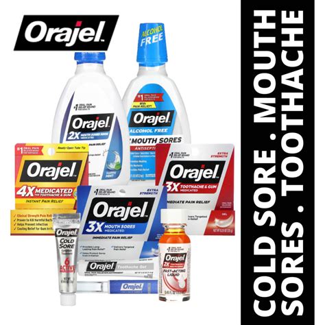 Orajel Mouth Sores Cold Sore Toothache And Gum Medicated Rinse
