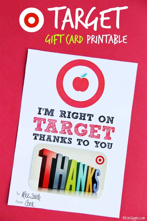 Target Gift Card Printable - Teacher Appreciation | Target gifts, Teacher and Target