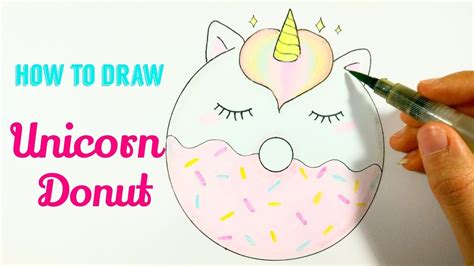 You will also learn colors with funny pencil! HOW TO DRAW UNICORN DONUT | Unicorn Donut Easy Step By ...