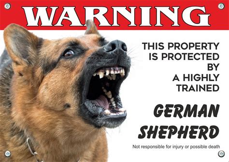 Dog Warning Sign German Shepherd Uv Resistant Guard Dog Etsy