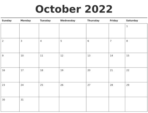 Review Of Free Printable Oct 2022 Calendar References Blank November