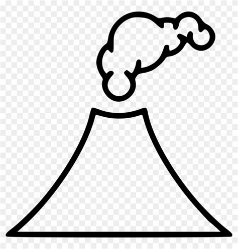 Volcano Eruption Drawing Black And White Royalty Free Active Volcano