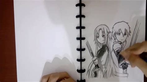 Speed Drawing Kirito And Asuna From Sword Art Online Ordinal Scale