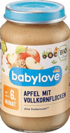 Aber warum sind einige hier schon im 7 monat. babylove Frucht & Getreide Apfel mit Vollkornflocken ab ...