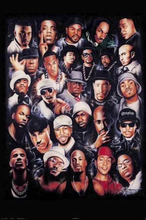 Rap Legends Poster Top Rappers Collage 24x36 Etsy