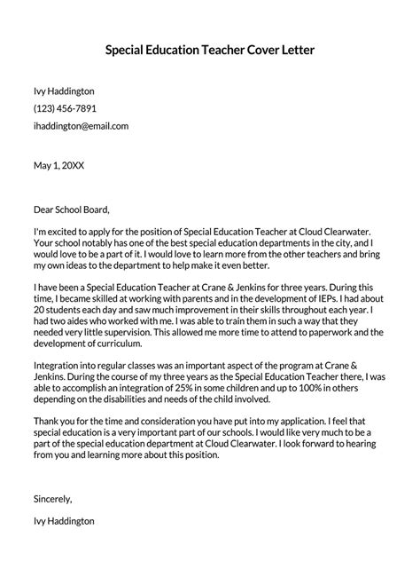 18 Best Teaching Cover Letter Examples Guide And Samples