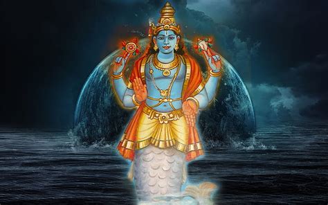 Hd Wallpaper Matsya Avatar Of Lord Vishnu Hindu Deity Wallpaper God