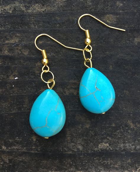 Turquoise Teardrop Earrings Turquoise Earrings Teardrop Earrings