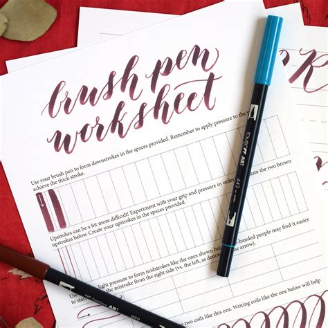 Free Brush Pen Calligraphy Worksheet The Postmans Knock