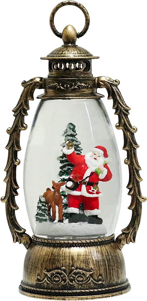Buy Wondise Lighted Christmas Snow Globes Musical Lantern Santa With