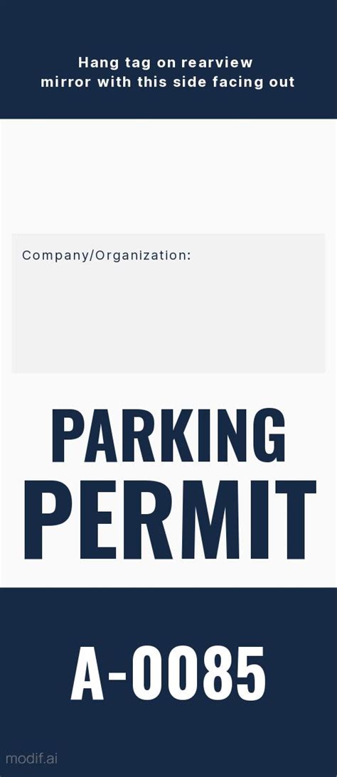 Parking Permit Design Template In Dark Color Mediamodifier