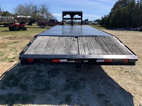 30 Ft Flatbed Trailer With Dovetail And Ramps Steel Floor Reg In Hand