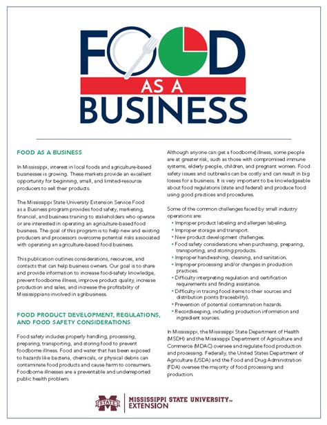 Food As A Business Mississippi State University Extension Service