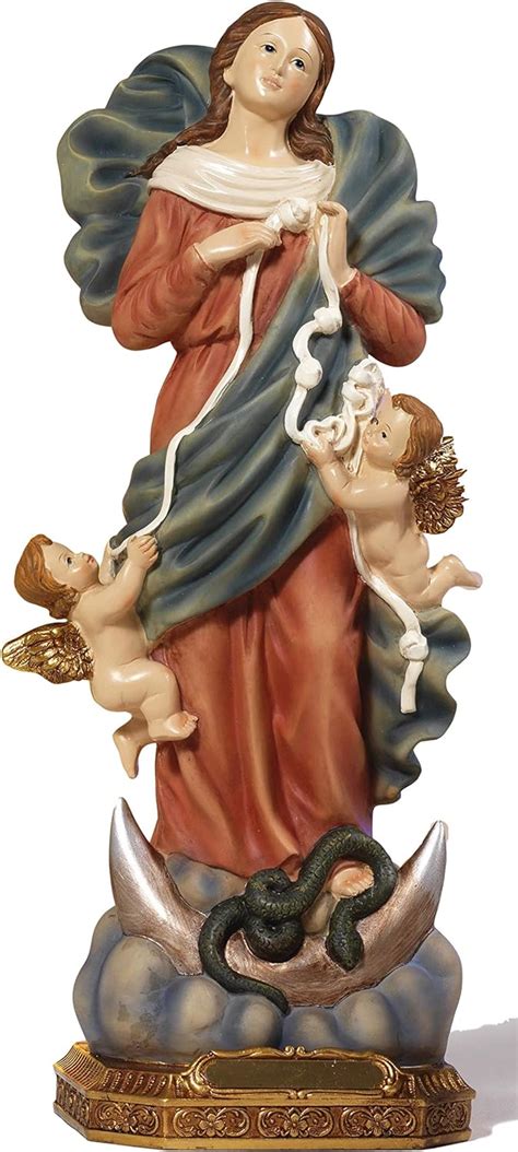 Estatua De La Virgen Desatanudos De Resina 315 Cm Amazones Hogar