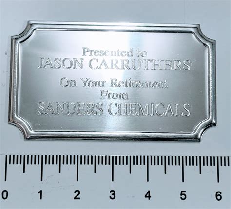 Silver Aluminium Engraving Plate 60mm X 35mm Engraved To Etsy