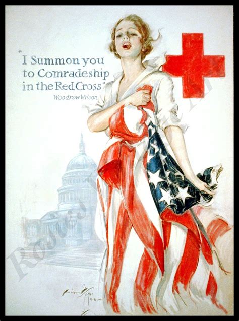 1910s Wwi Red Cross I Summon You To Comradeship Art Print 11 X 14
