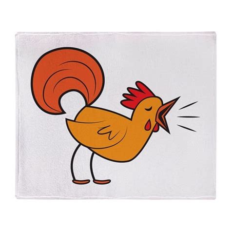 Crowing Rooster Cock A Doodle Doo Throw Blanket By Jazzydesignz