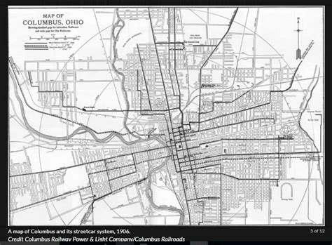 Map Of Columbus Ohio And Its Streetcar System 1909