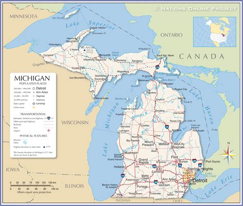 Michigan State Maps 1001 World Map