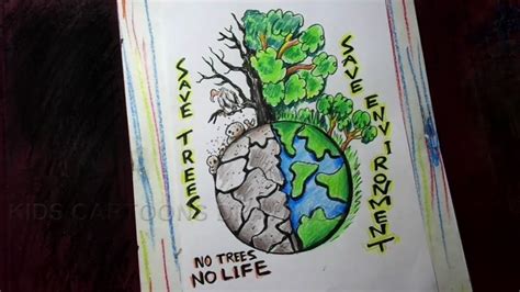 Poster On Save Trees Drawing