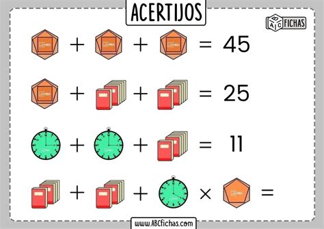 Acertijos Matemáticos Fáciles Para Niños PARA IMPRIMIR