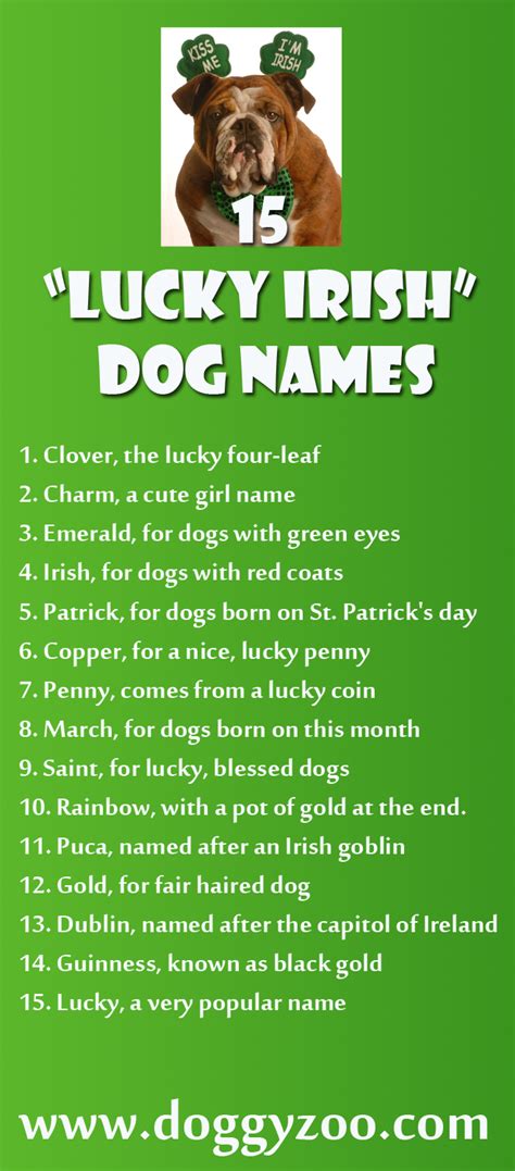 You may also rate the cat names that you like dislike most. 15 "Lucky Irish" Dog Names - DoggyZoo.comDoggyZoo.com