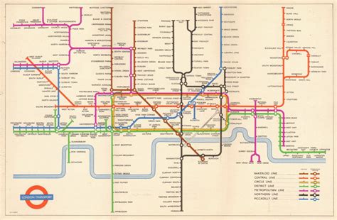 London Underground Tube Map Plan Diagram South Acton Harry Beck Old