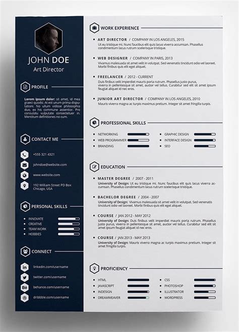 10 Best Free Resume Cv Templates In Ai Indesign Word And Psd Formats