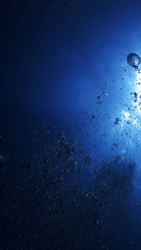 Water Wallpaper Water Light Bubbles Depth Dark Blue 60796 1080x1920
