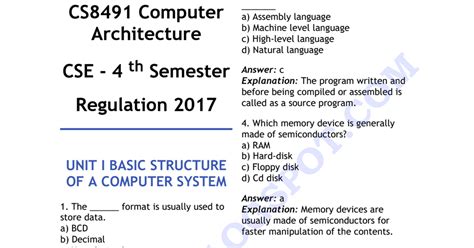  what is computer organization? CS8491 Computer Architecture MCQ.pdf - Google Drive