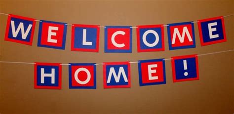 Red White And Blue Welcome Home Banners By 1papercutter On Etsy 2500
