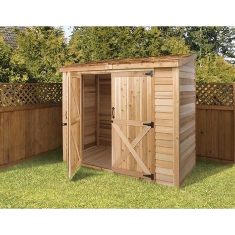 Cedarshed Bayside Cedar Shed 8x3 With Double Door In The Wood Storage