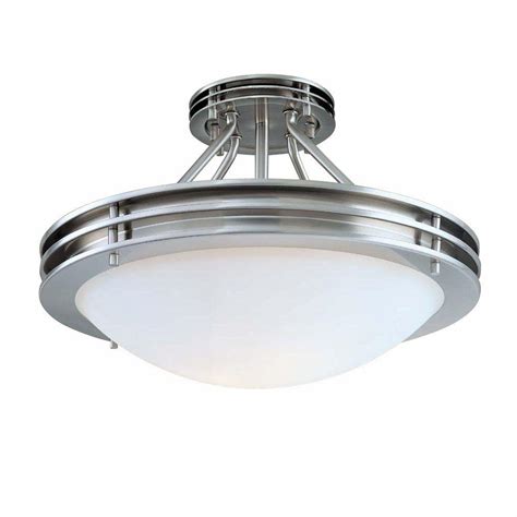 Brighten up any space, or create a new look in the living room or dining room with a chandelier. Hampton Bay 2-Light Brushed Nickel Semi-Flush Mount Light ...