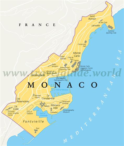 Monaco von mapcarta, die offene karte. Fürstentum Monaco am Mittelmeer