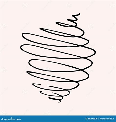 Spiral Swirl Swash Squiggle Symbol Hand Drawn Line Stock Vector